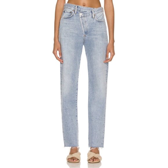 Agolde Denim - AGOLDE Criss Cross Straight Jeans Size 31 NWOT High Rise Vintage Denim Look